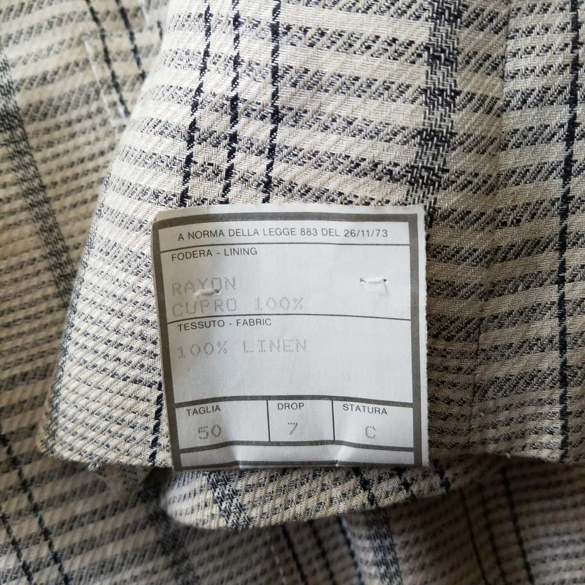 新品LANVIN PARISランバンメンズ麻ジャケット春夏物カラーグレー