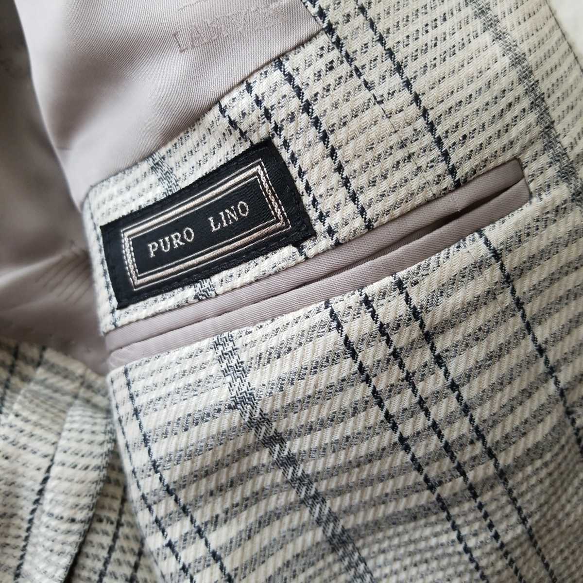 新品LANVIN PARISランバンメンズ麻ジャケット春夏物カラーグレー