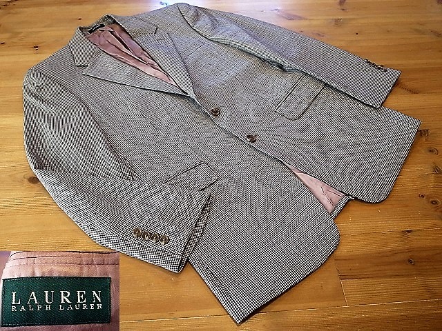 美品 ラルフローレン RALPH LAUREN 2釦 オールシーズン 千鳥格子 ピン