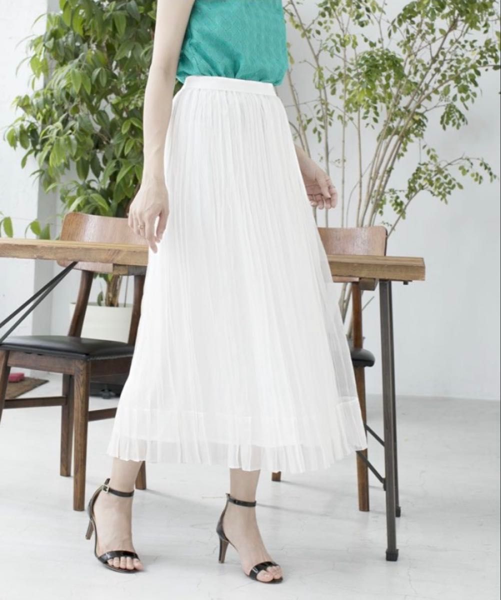 極美品 ANAYI アナイ シルクオーガンジープリーツスカート 極美品 ANAYI アナイ シルクオーガンジープリーツスカート