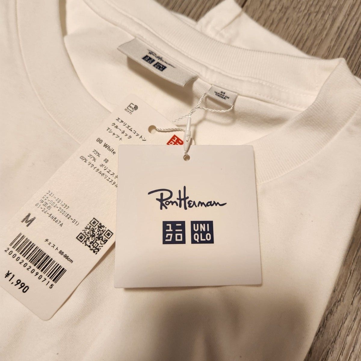 ユニクロ ロンハーマン コラボエアリズムコットンTシャツ M ユニクロ ロンハーマン コラボエアリズムコットンTシャツ M