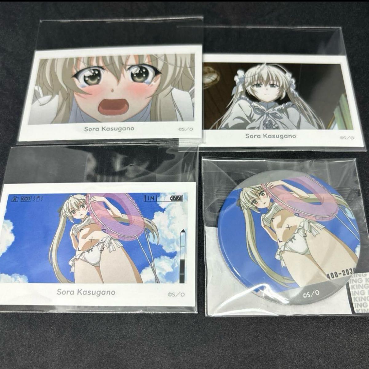 ヨスガノソラ 春日野穹 オンラインくじ 缶バッジ イラストカード 4点セット
