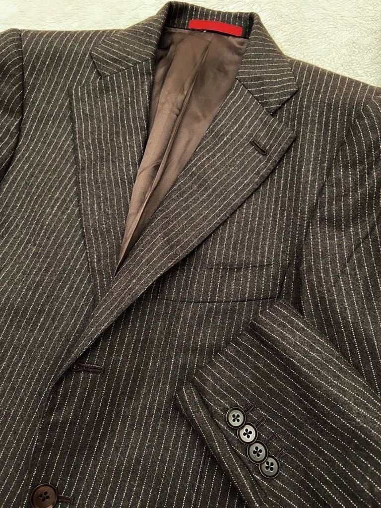 BEAMS購入 ISAIA size42 イタリア製ウールスーツ ストライプ GREGORY グレゴリー ジャケット パンツ イザイア ナポリ メンズ 秋冬_画像2