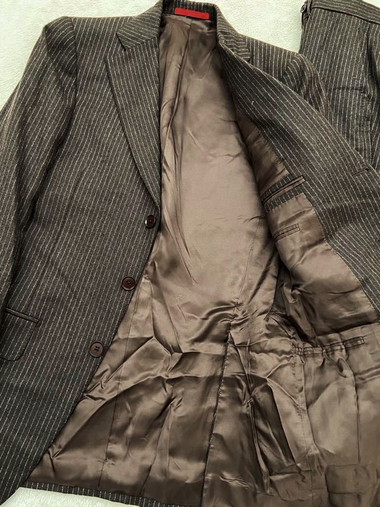 BEAMS購入 ISAIA size42 イタリア製ウールスーツ ストライプ GREGORY グレゴリー ジャケット パンツ イザイア ナポリ メンズ 秋冬_画像4