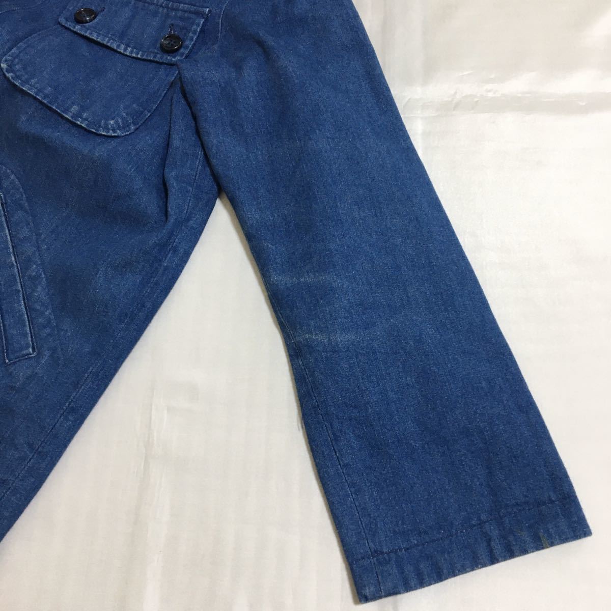70s BISON バイソン デニム カバーオール ジャケット チェック M 70s BISON バイソン デニム カバーオール ジャケット チェック M
