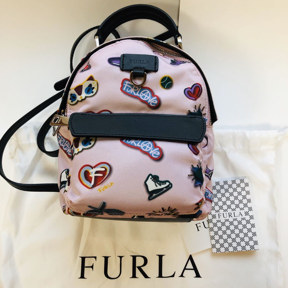 ヤフオク! - 【新品】ピンク系FURLA ミニリュック Favola Ton...