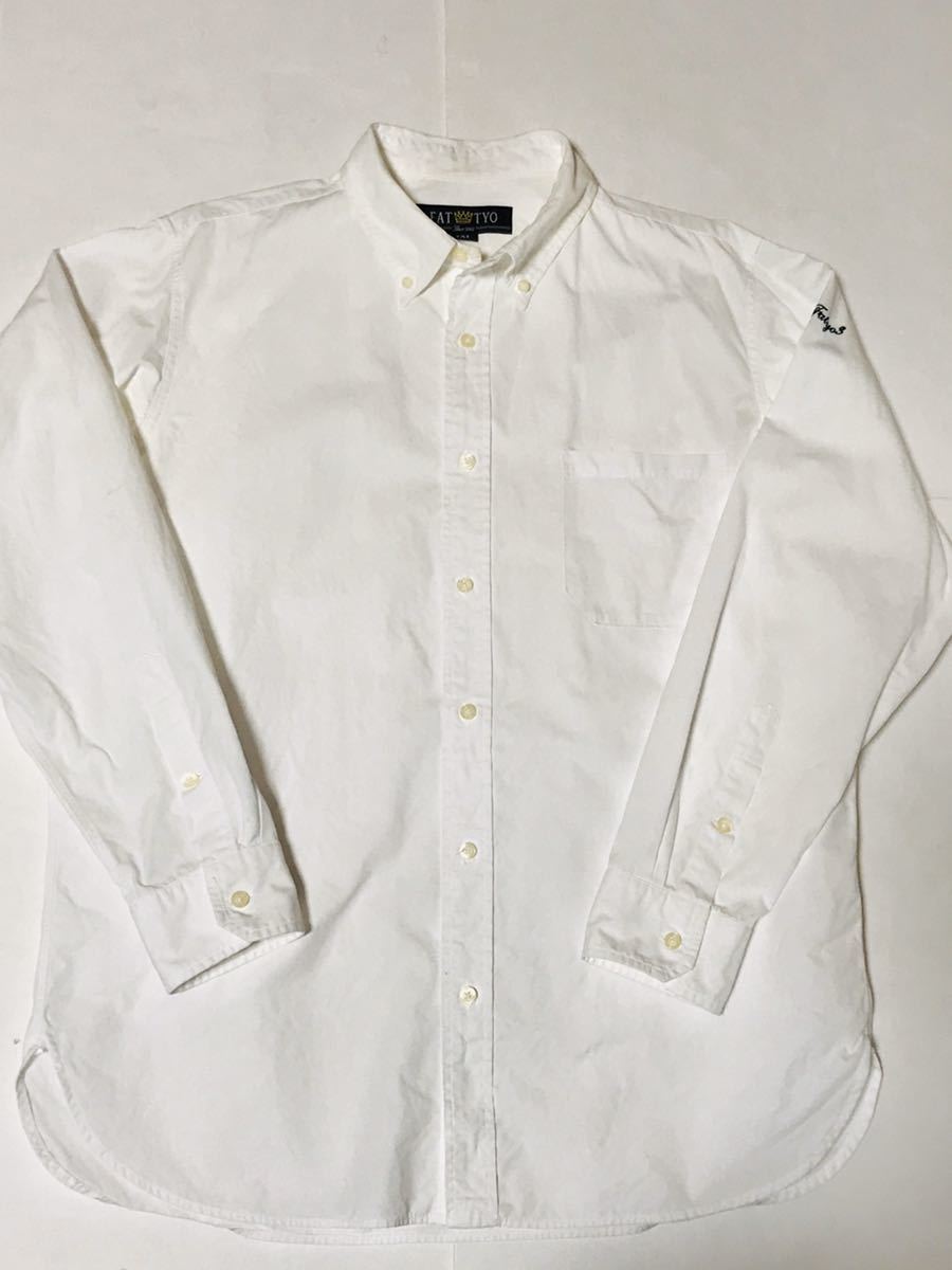 *FATefe- tea button down shirt long sleeve shirt white white XL*