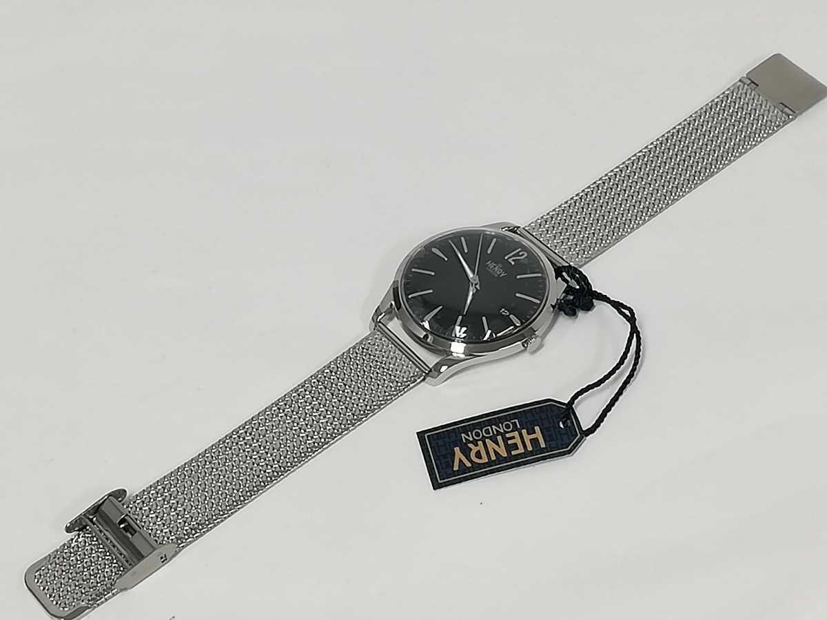 美品 ヘンリーロンドン 腕時計 クォーツ デイト HENRY LONDON メタルバンド シルバー HL39-M-0015 65