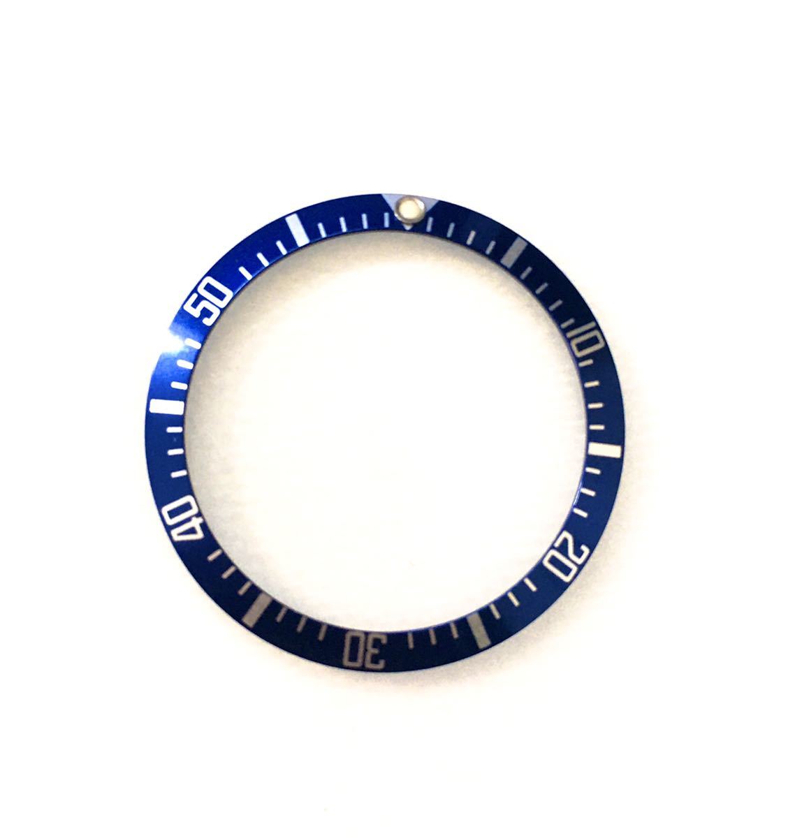 腕時計 修理交換用 社外部品 ベゼルインサート ミリタリー ブルー 青 
