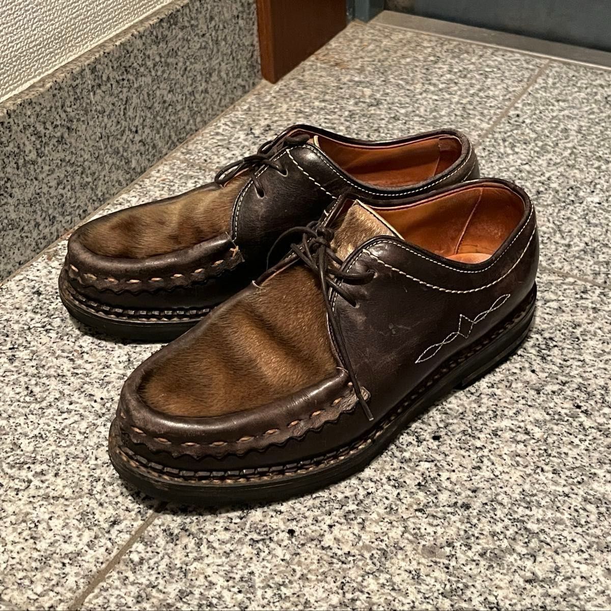 超希少】HERMES × PARABOOT メンズサイズ MICHAEL アザラシ 刺繍 超希少】HERMES × PARABOOT メンズサイズ MICHAEL アザラシ 刺繍