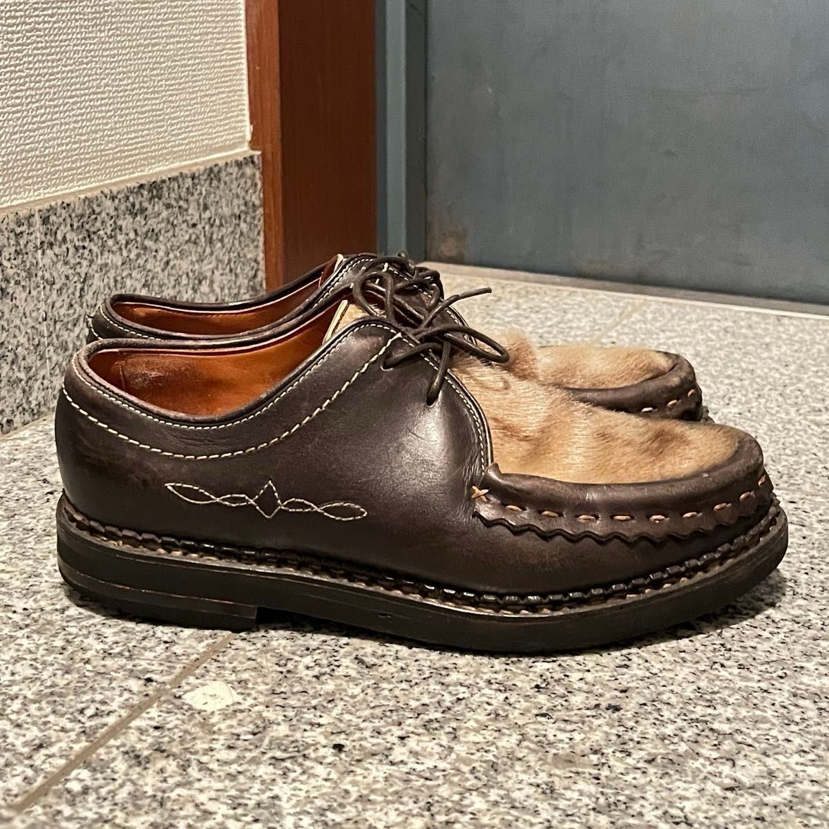 超希少】HERMES × PARABOOT メンズサイズ MICHAEL アザラシ 刺繍 超希少】HERMES × PARABOOT メンズサイズ MICHAEL アザラシ 刺繍