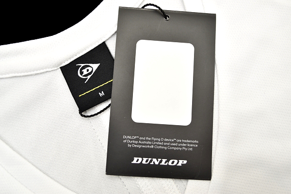 S-8339-2★送料無料★新品★DUNLOP ダンロップ★春夏 ホワイト白色 メッシュ生地 Ｖネック スポーツウェア 半袖Ｔシャツ Ｍ_画像4