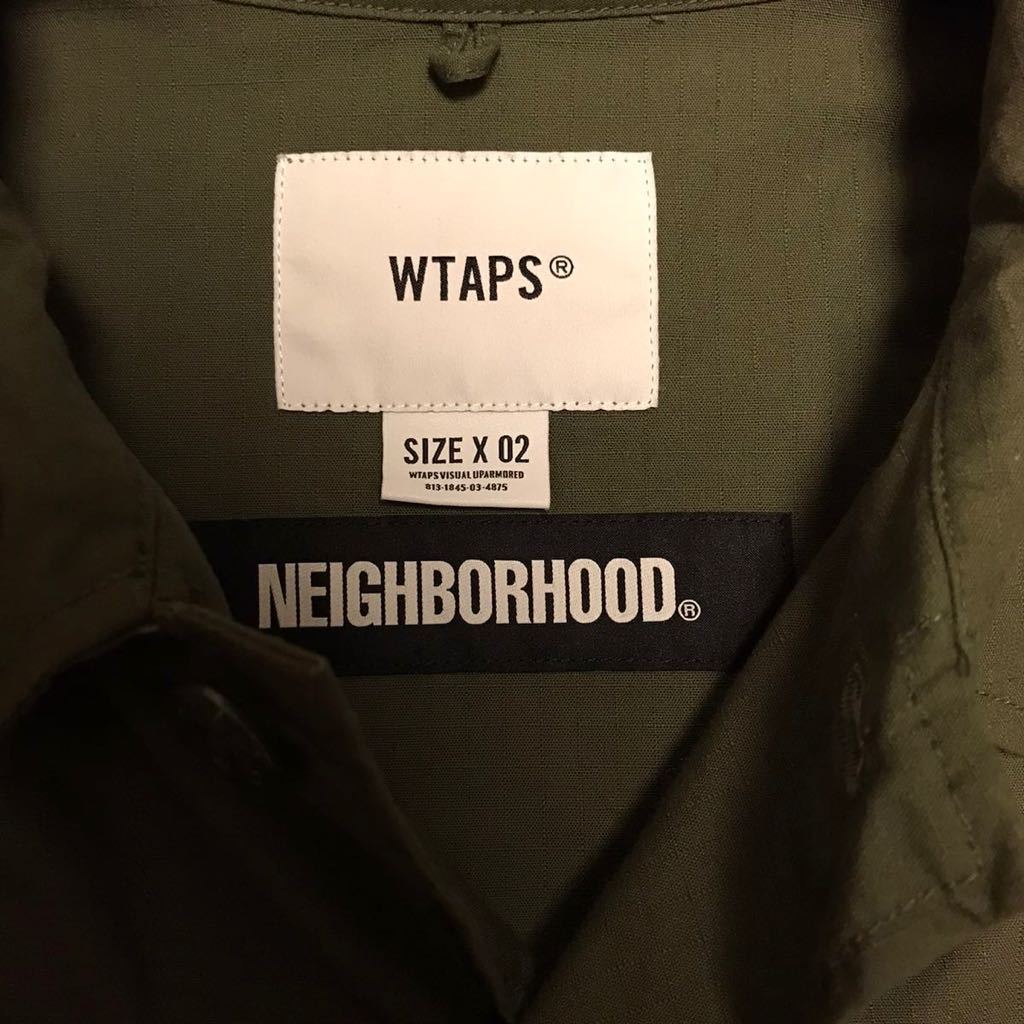 美品2/M wtaps × neighborhood 20発売jungle ls shirt 19aw ダブル 美品2/M wtaps × neighborhood 20発売jungle ls shirt 19aw ダブル
