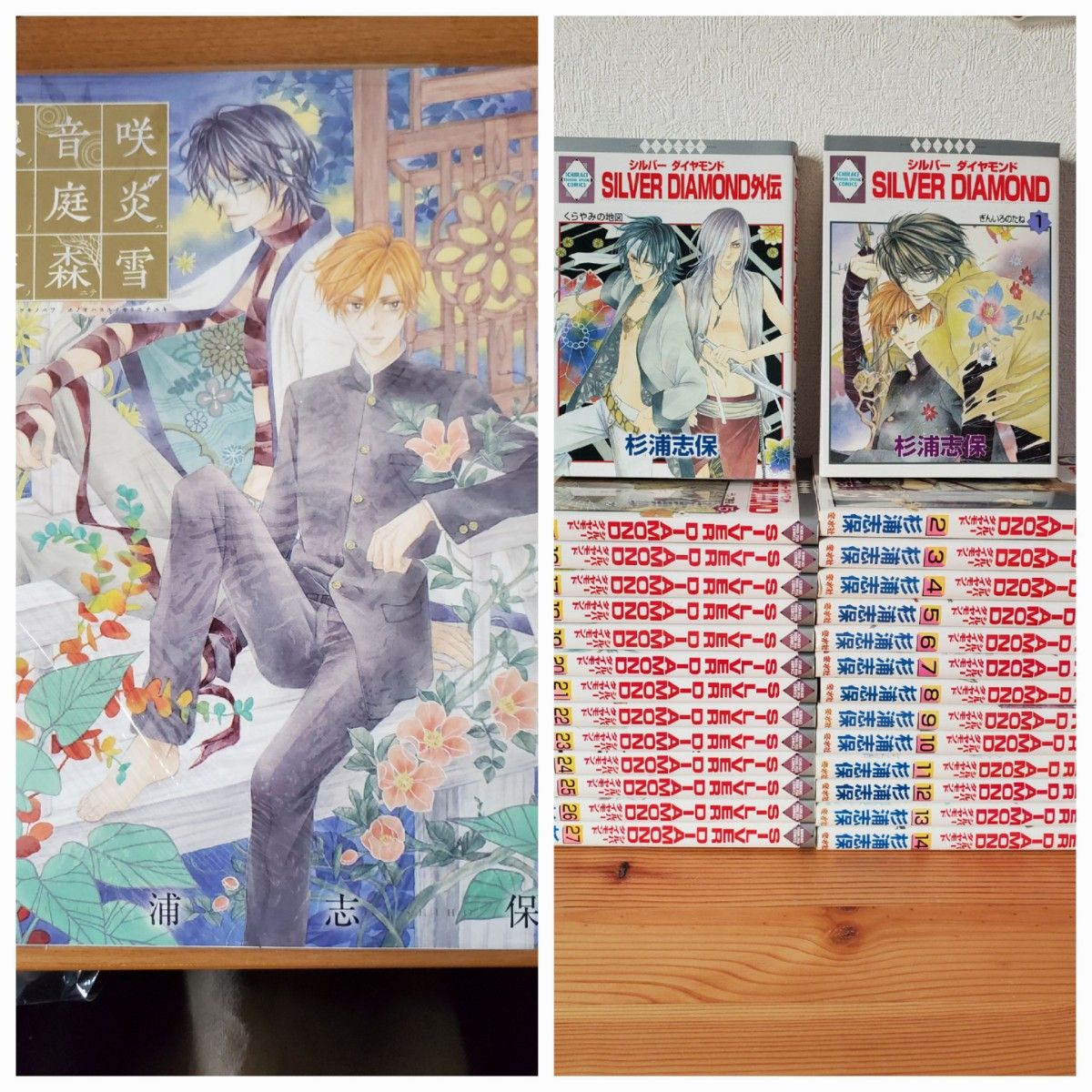 全巻初版 シルバーダイヤモンド SILVER DIAMOND 全27巻+外伝 杉浦志保画集 銀の音咲く月の庭 炎は夜の森にて雪