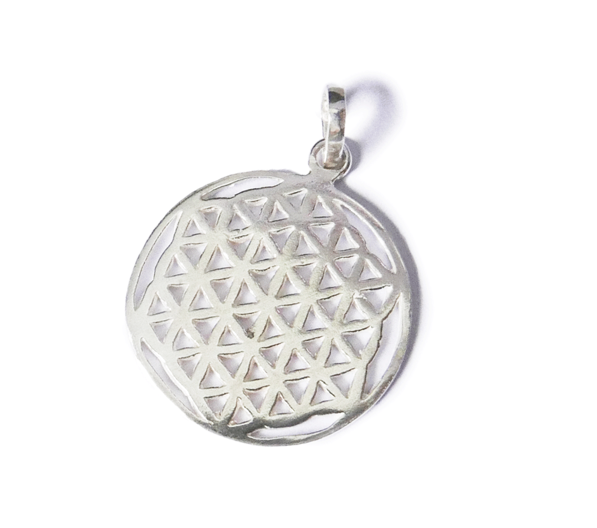 * free shipping [ platinum processing ] cosmos power ..... god . geometrical pattern *Flower of Life platinum healing pendant *22mm(made in BALI)