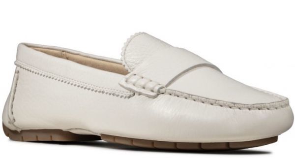  free shipping Clarks 25.5cmpe knee Loafer white leather leather spring color moccasin ballet formal sneakers Flat pumps P63