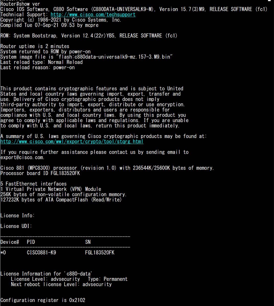 3台セット Cisco C881 IOS15 7(2021) PoE ルーター|Yahoo 3台セット Cisco C881 IOS15 7(2021) PoE ルーター|Yahoo