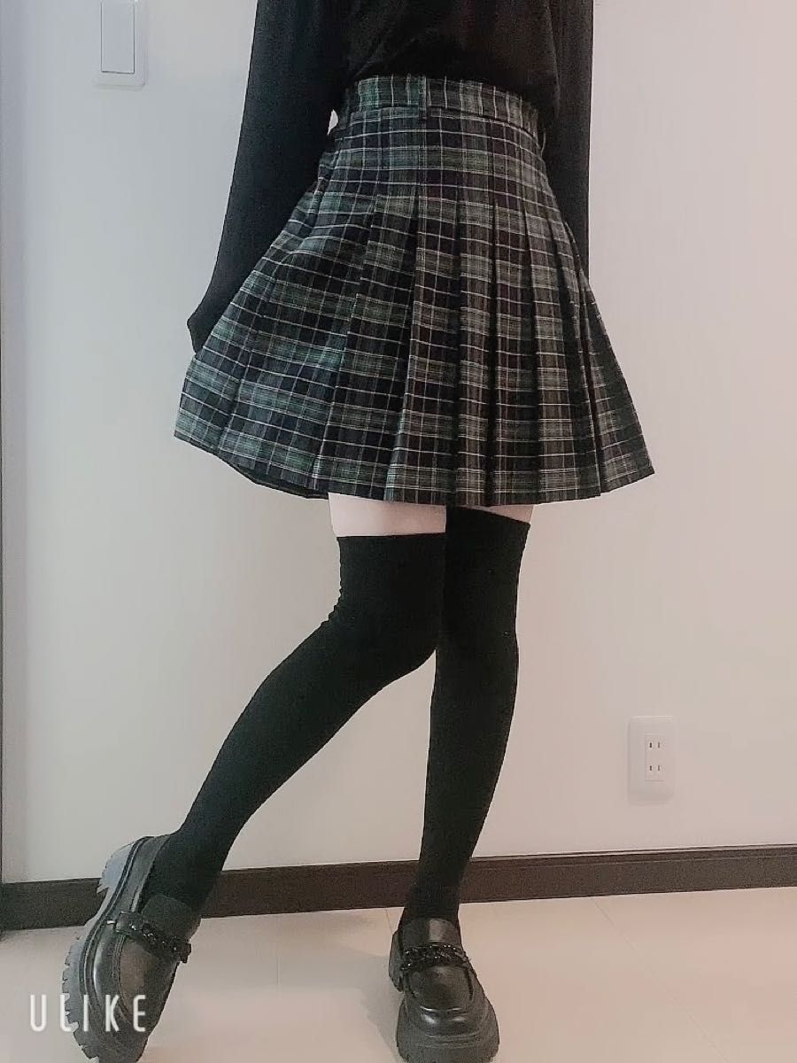グリーンチェック ミニスカート