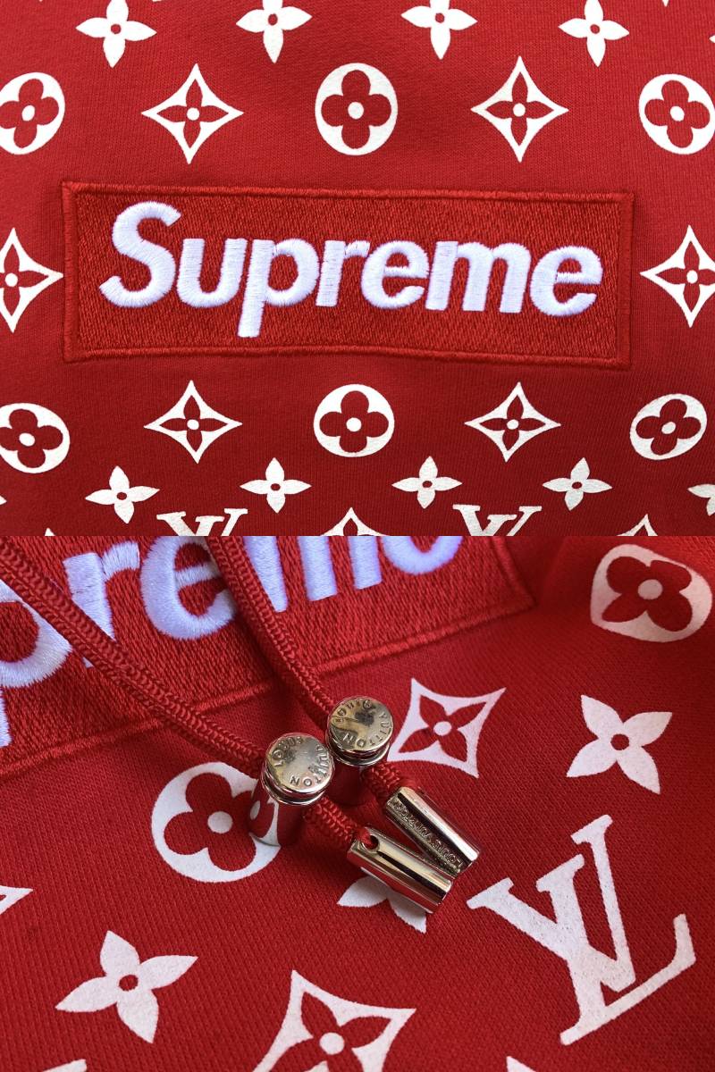 ★コラボ★Louis Vuitton★Supreme★ルイヴィトン★シュプリーム★モノグラム★赤★白★パーカー★メンズ★レディース★サイズ★S★_画像6