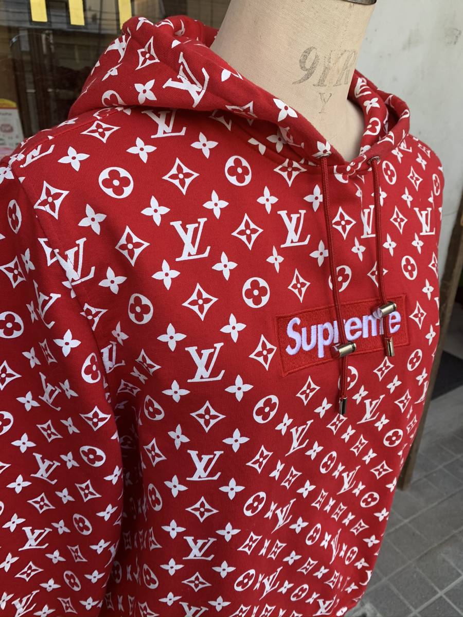 ★コラボ★Louis Vuitton★Supreme★ルイヴィトン★シュプリーム★モノグラム★赤★白★パーカー★メンズ★レディース★サイズ★S★_画像10