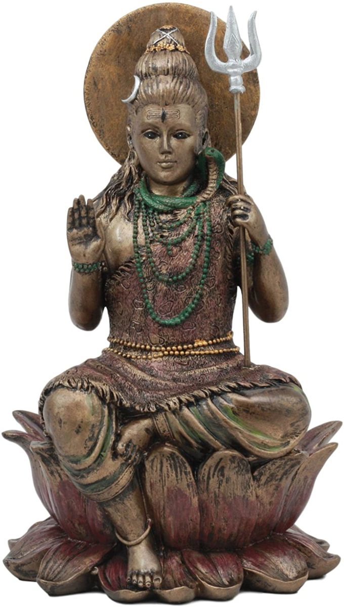 ヒンドゥー教の最高神 シヴァ（シバ）神「大自在天」 彫像 彫刻/ 世界の創造、維持、再生を司る最高神（輸入品）額の第三の目