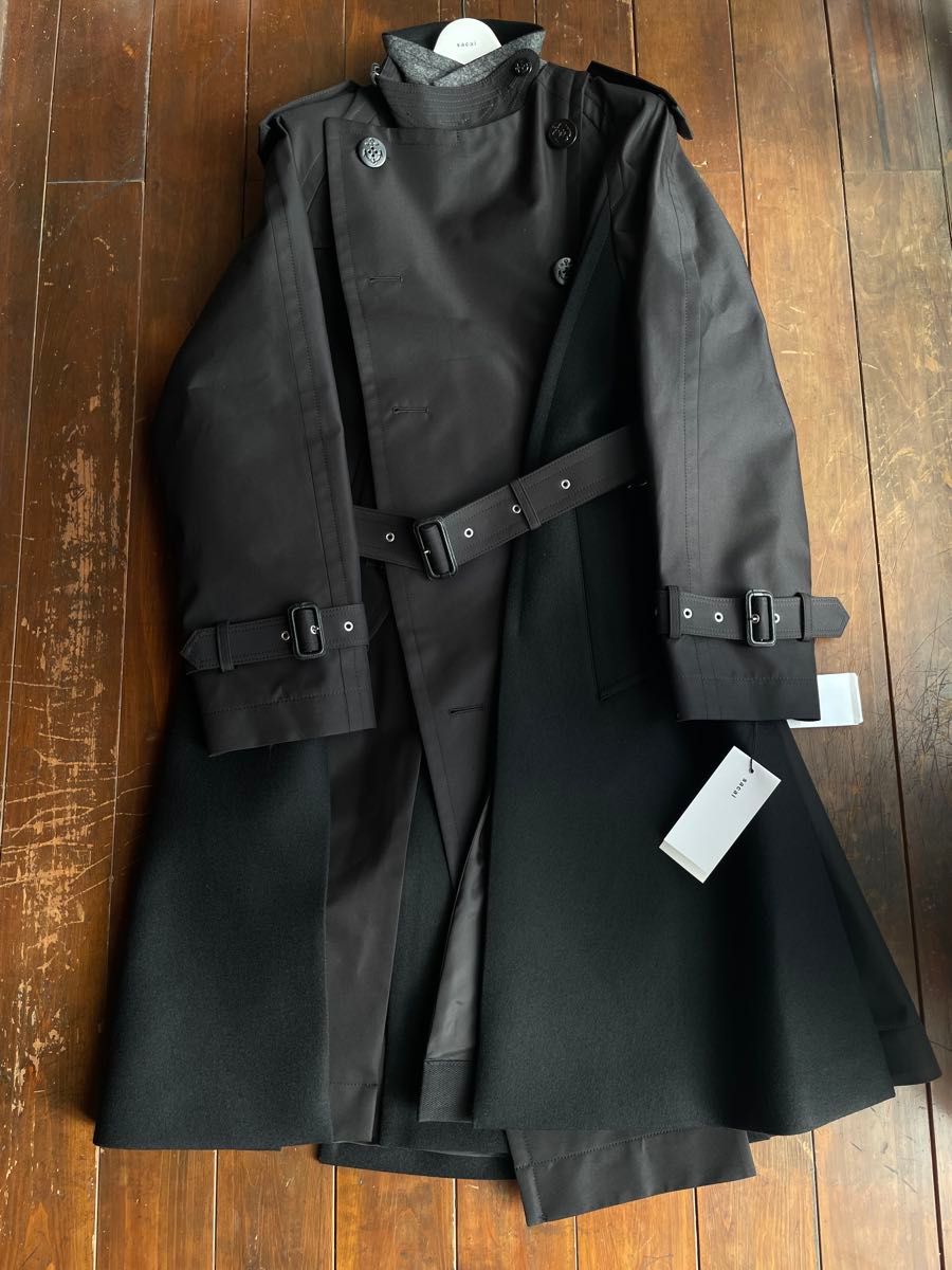 【関税・送料込】sacai AW24 メルトン ベルト付きトレンチコート 24aw sacai Cotton Gabardine Wool Melton Coat carhartt wtaps