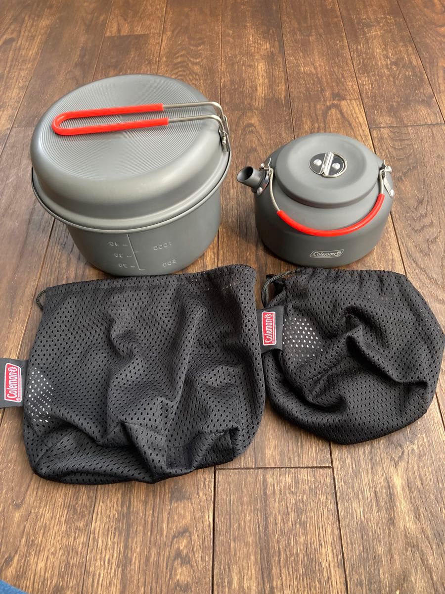 未使用品 コールマン アルミクッカー ケトルセット Coleman 調理 未使用品 コールマン アルミクッカー ケトルセット Coleman 調理