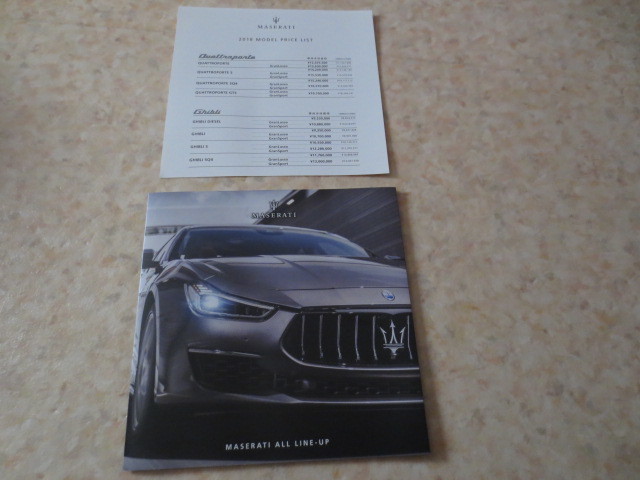  Maserati general catalogue 2018 year version with price list .* Italy car * Quattro Porte * Ghibli * gran turismo *re Van te* gran cabrio 