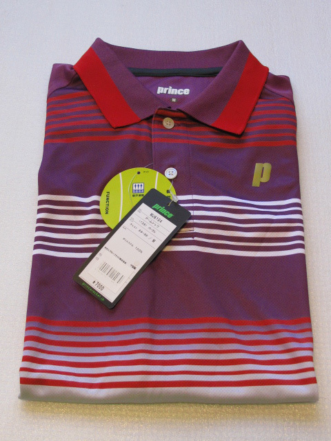 新品タグ付 Prince プリンス テニス・バドミントンウェア ACTIVE-PASSION／ボーダー ゲームシャツ ポロシャツ／ユニセックス(WU6104) M_画像8