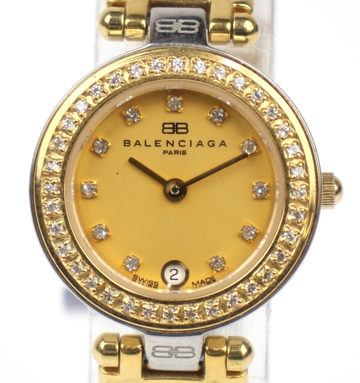 ◇ 1円 ~ 稼働品 BALENCIAGA / バレンシアガ 18KT GOLD PLATED ◇ 1円 ~ 稼働品 BALENCIAGA / バレンシアガ 18KT GOLD PLATED