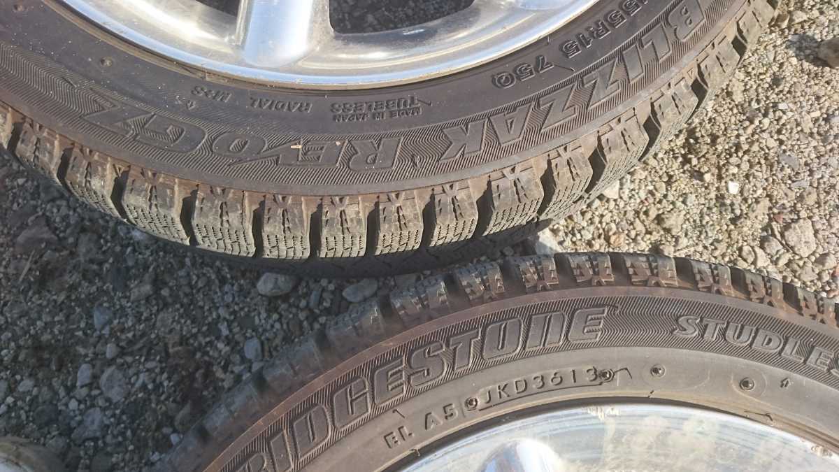 7分山 軽自動車 165/55R15 キューブライダー純正アルミホイール四本