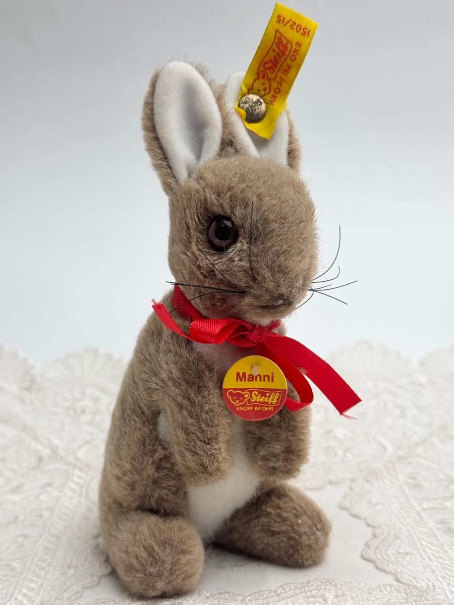人気ブランド 送料無料 シュタイフ Manni Rabbit 15cm オールIDs完品 ウサギの シュタイフ社