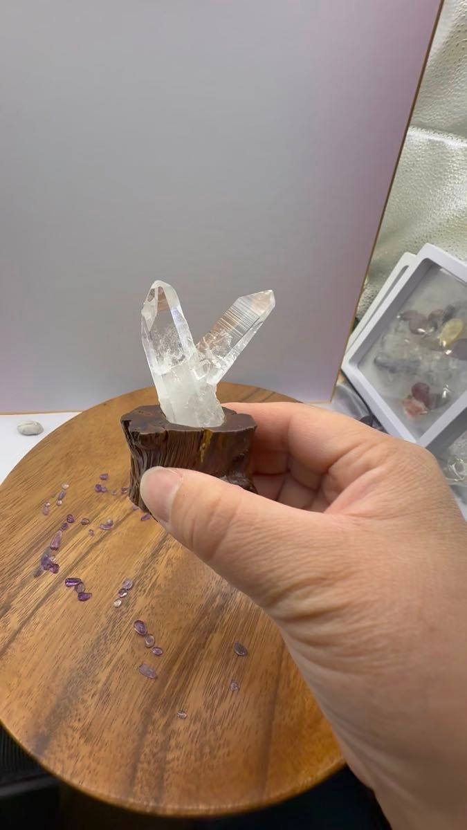 レムリアンクォーツ 水晶 天然石 双子の水晶