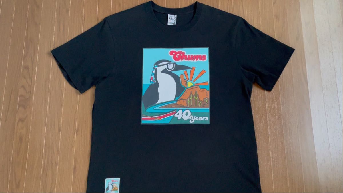 【送料無料】CHUMS 40周年記念 ブラック 限定Tシャツ チャムス ブービーバード アウトドア キャンプ バーベキュー