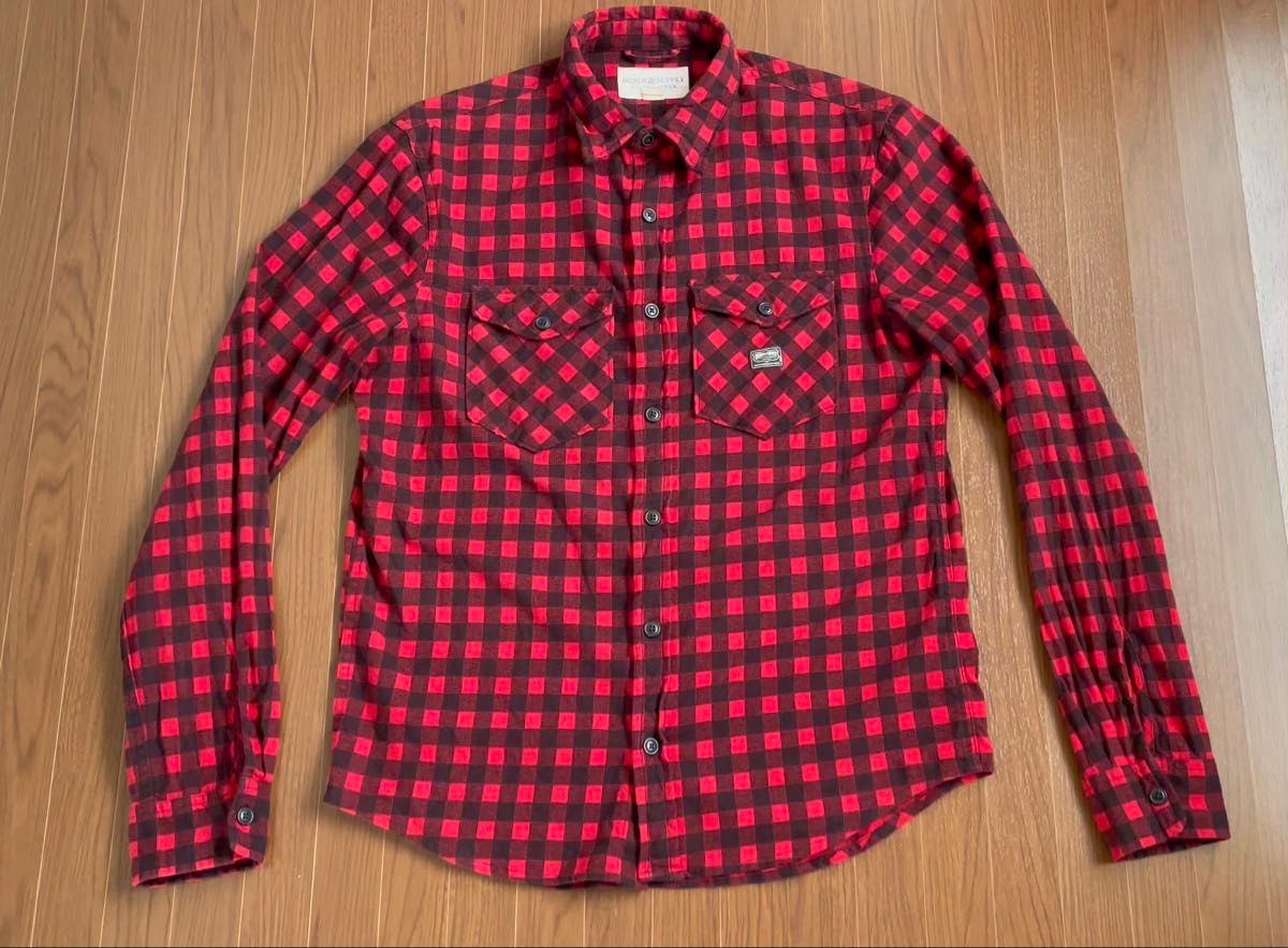 【送料無料】DENIM&SUPPLY RALPH LAUREN ヴィンテージ仕様 プリントネルシャツ チェック柄 ラルフローレン