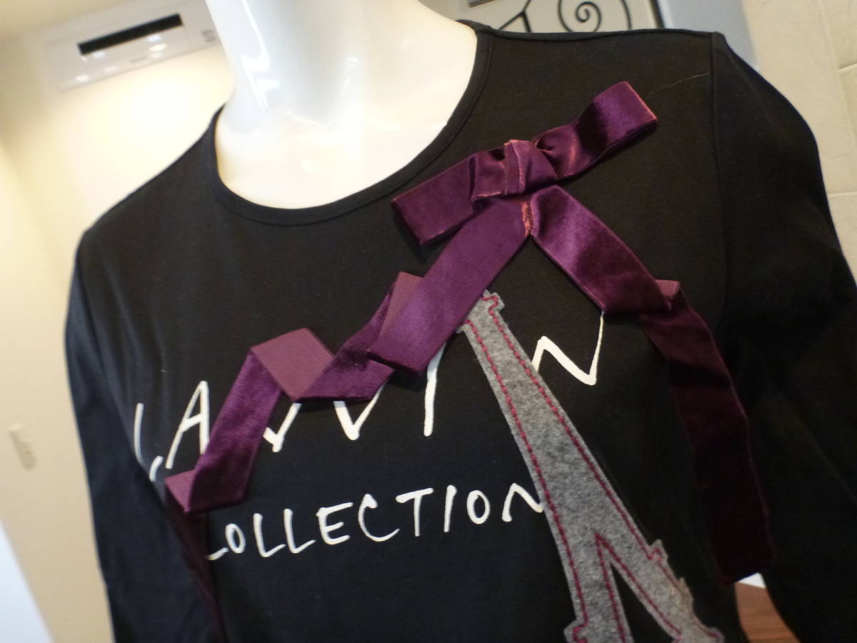  beautiful goods Lanvin (LANVIN)* black black 5 minute sleeve cut and sewn 40 M corresponding 