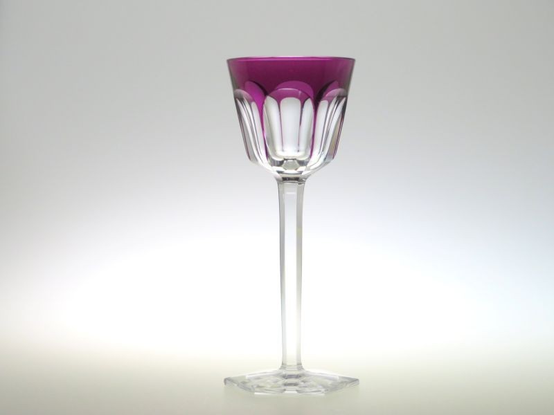 バカラ グラス ● アルクール ホックワイン 紫 パープル 被せガラス クリスタル 19cm