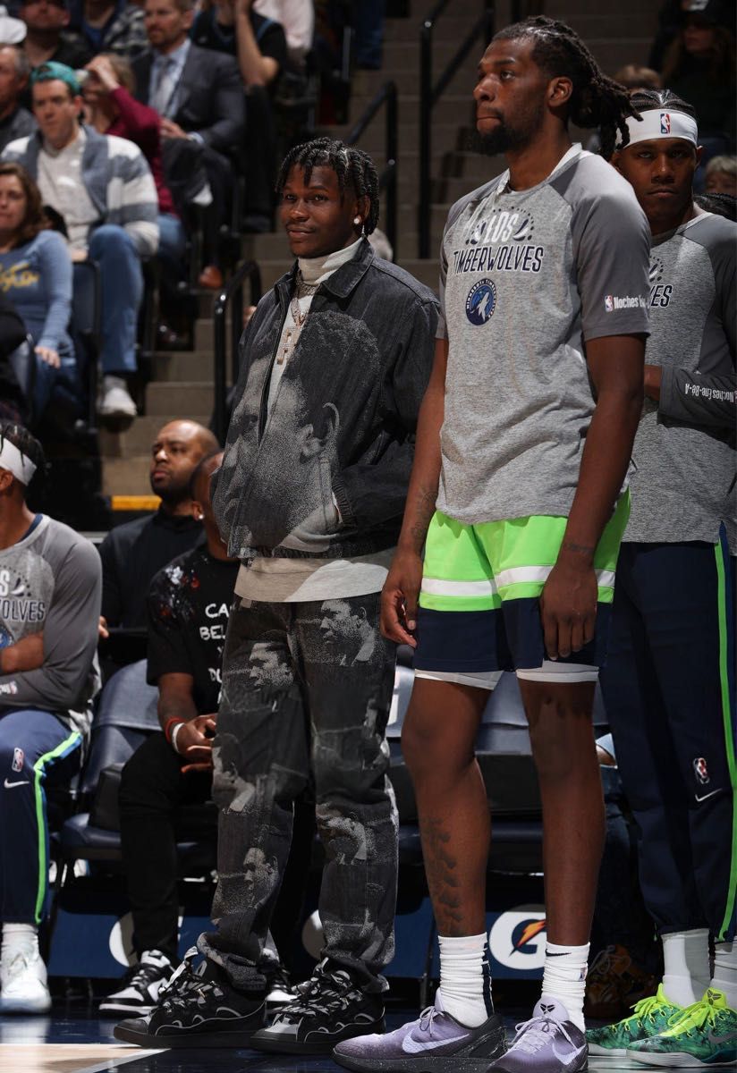 Fanaticsティンバーウルブズ NBA22シーズン選手支給品UsedワームアップTシャツMサイズ