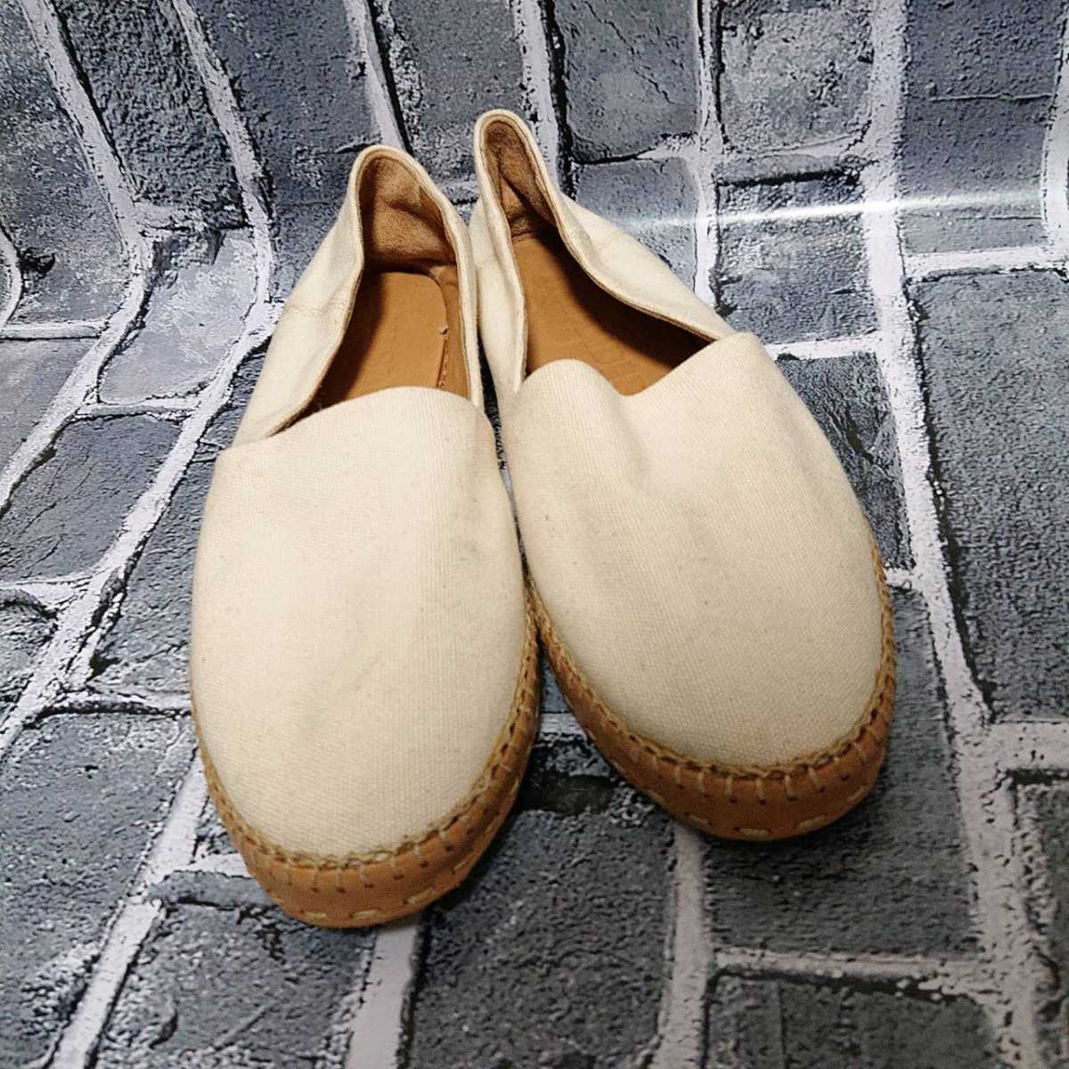 JILSANDER 35 22.5cm スペイン製 スリッポンシューズ ベージュ ジル・サンダー レディース 婦人靴 靴 くつ 中古 T008の画像2