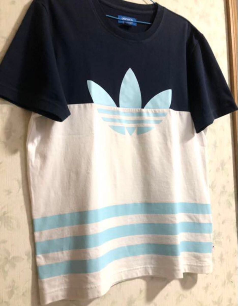 アディダス　センターロゴTシャツ  スリーストライプトレフォイル 半袖Tシャツ L