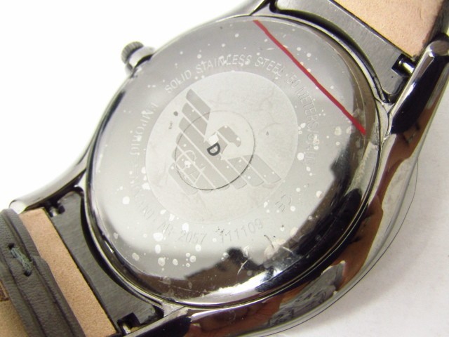 EMPORIO ARMANI エンポリオアルマーニ AR-2057 クォーツ腕時計 レザーベルト♪AC15245_画像7