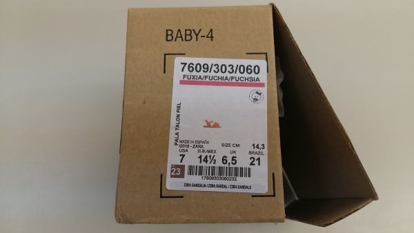 【新品】 ZARA Baby レザー サンダル ピンク 表記サイズ 14.3 cm_画像2