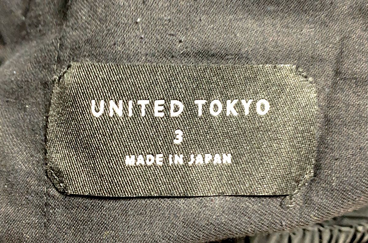 UNITED TOKYO ユナイテッドトーキョー ワイドシルエット　側章イージーパンツ 3 日本製 406343010 サイドライン ブラック_画像4