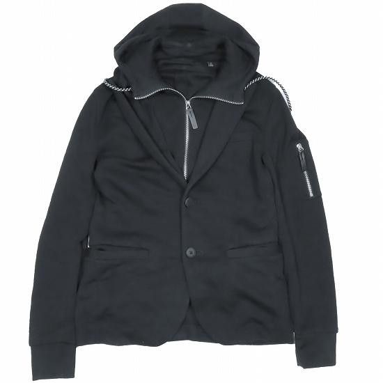 A/X ARMANI フード付き テーラードジャケット黒 XS メンズ A/X ARMANI フード付き テーラードジャケット黒 XS メンズ