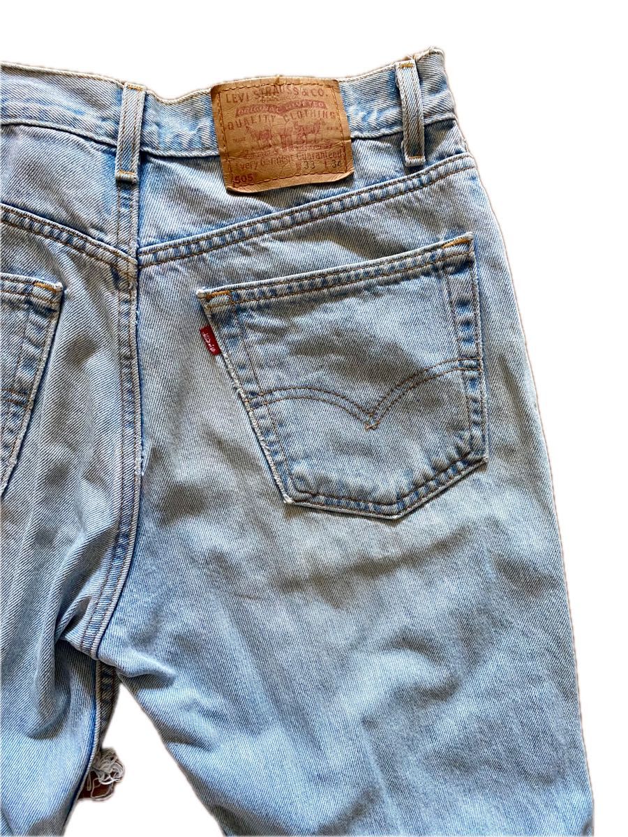 USA製】90年代 リーバイス 505 ダメージ仕様 クラッシュ加工 USA製】90年代 リーバイス 505 ダメージ仕様 クラッシュ加工