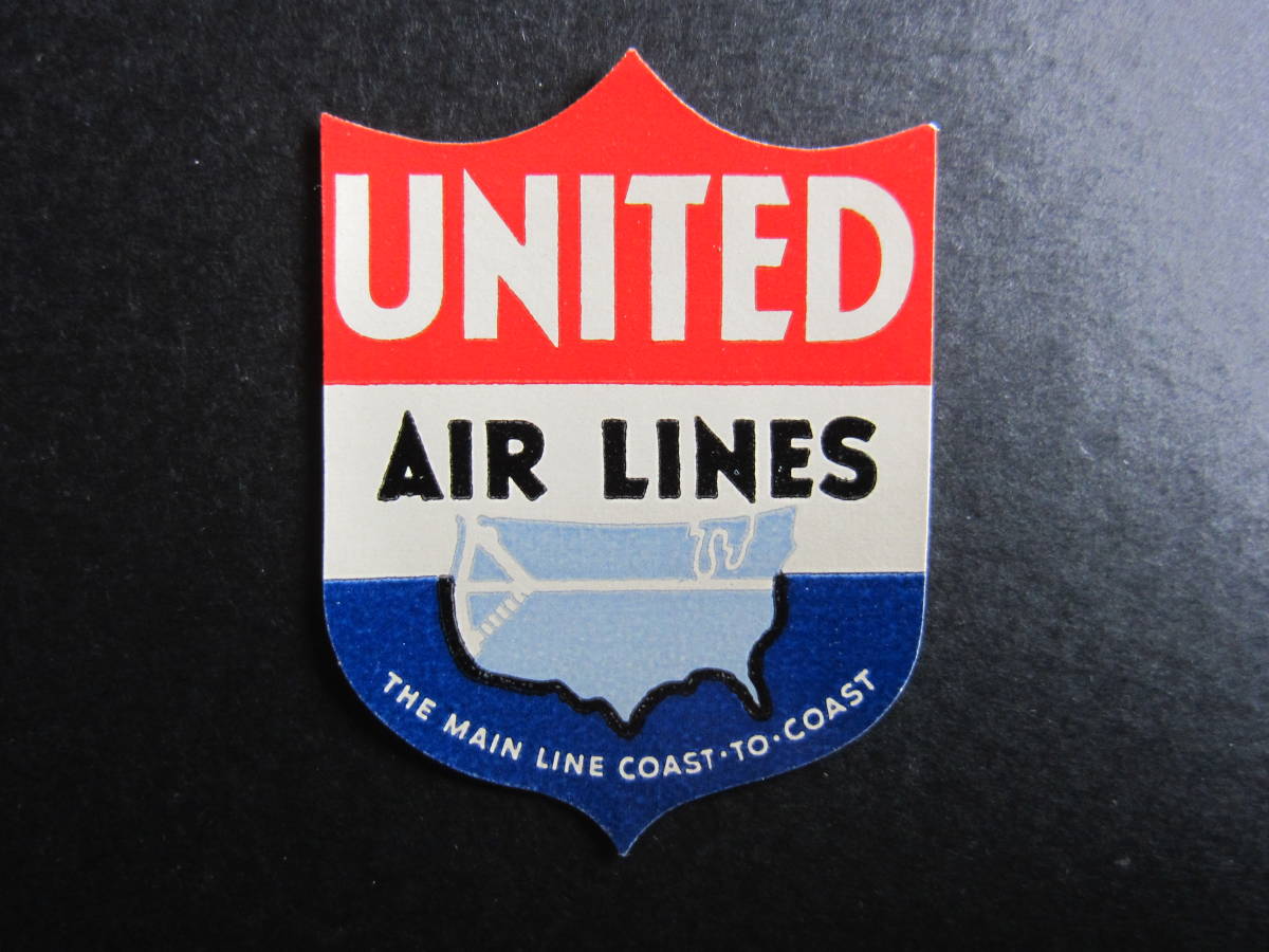  United Airlines #THE MAIN LINE COAST-TO-COAST# багаж этикетка #1930\'s после половина примерно 