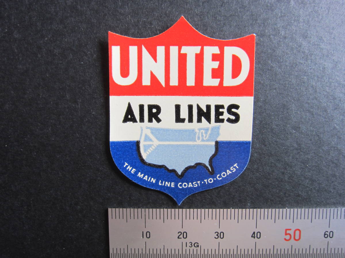  United Airlines #THE MAIN LINE COAST-TO-COAST# багаж этикетка #1930\'s после половина примерно 