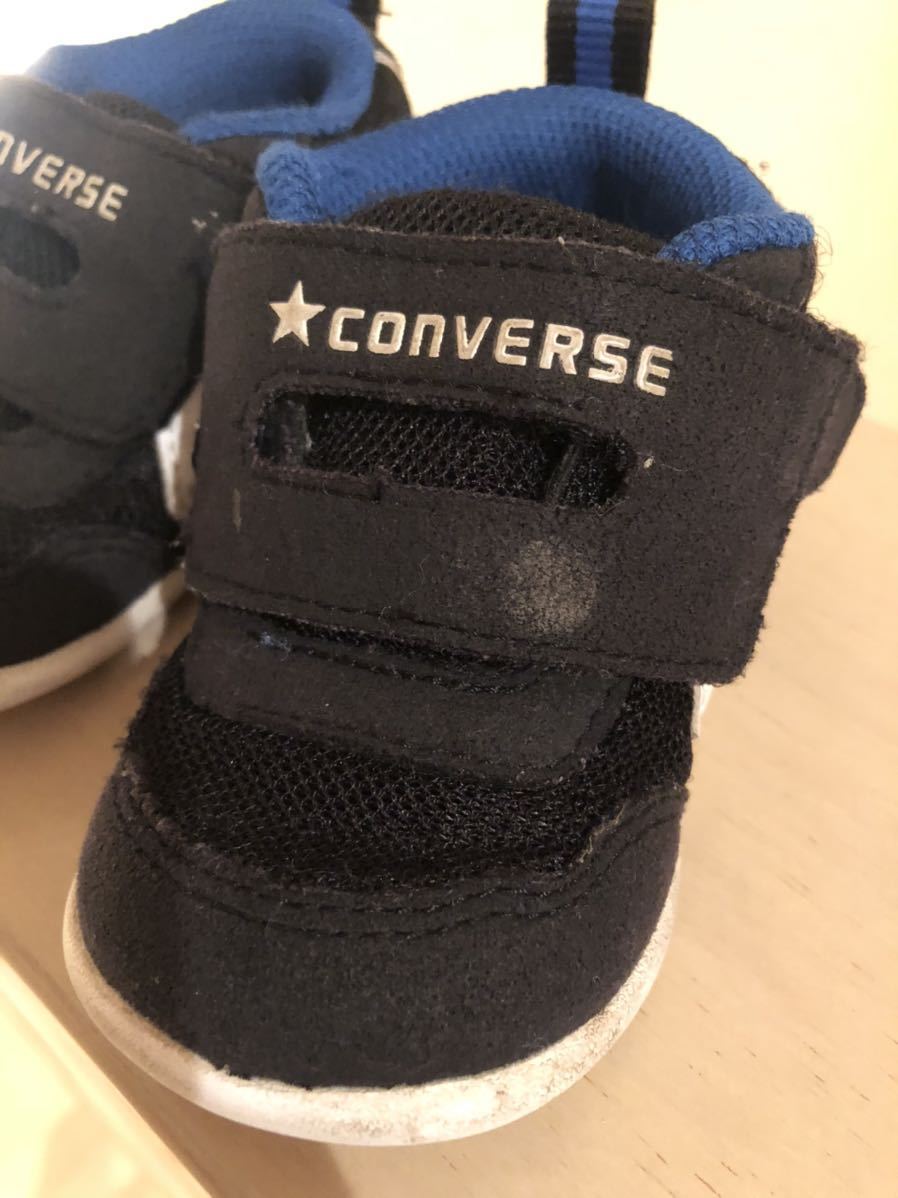 CONVERSE ベビー用スニーカー12.5cm 黒ベロクロ_画像2