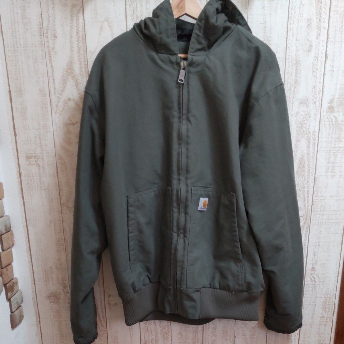 美品】Carhartt/カーハートキルティングライナー ダック フード 美品】Carhartt/カーハートキルティングライナー ダック フード