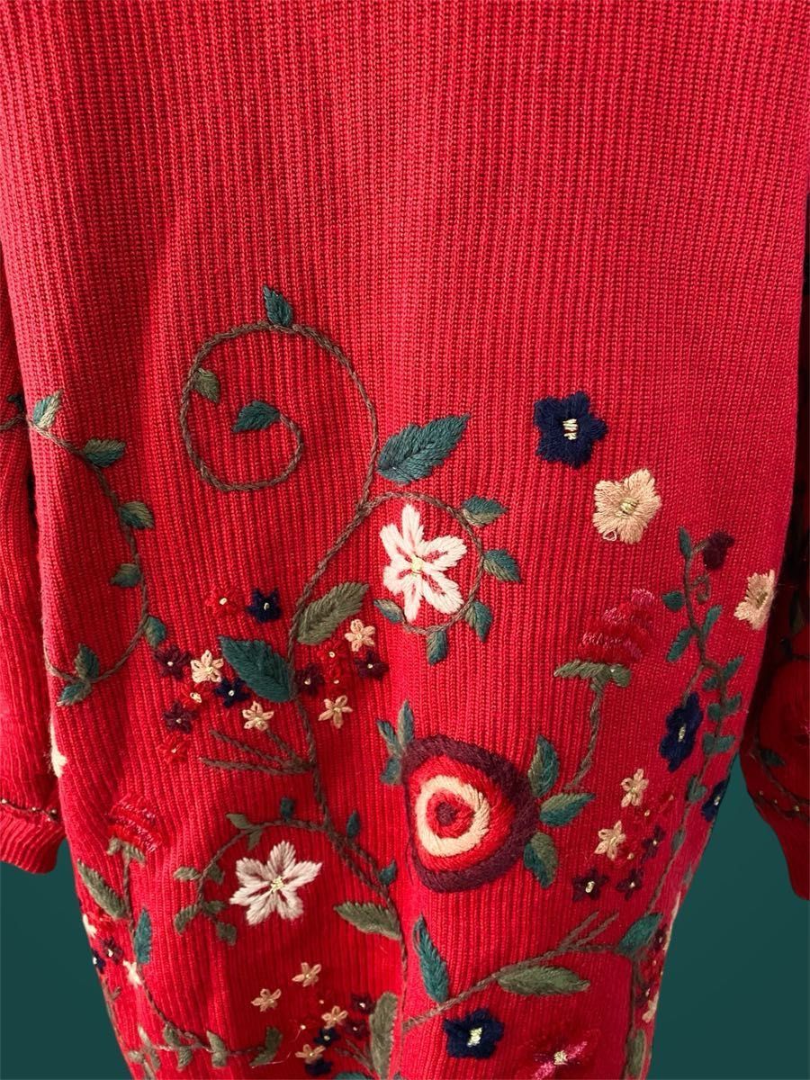 古着 ヴィンテージ セーター ニット カーディガン 刺繍 長袖 古着 ヴィンテージ セーター ニット カーディガン 刺繍 長袖